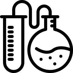 Chemical test tube. Glass tube. Flask template. Glass container