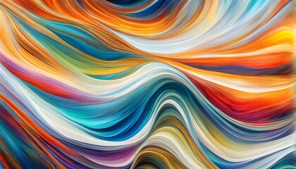 Obraz premium Abstract background featuring intricate, flowing white lines over a vibrant colored canvas