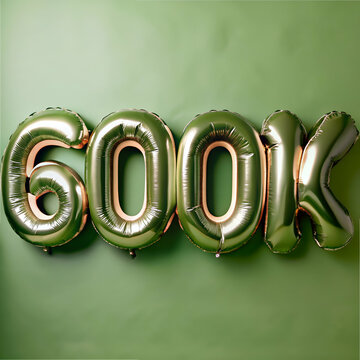 600K Followers Milestone Celebration. Green Metallic Balloons