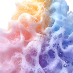 Fototapeta premium Abstract Colorful Soap Foam with Pastel Bubbles and Texture on transparent background