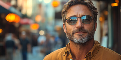 Obraz premium Portrait of an attractive men wearing glasses
