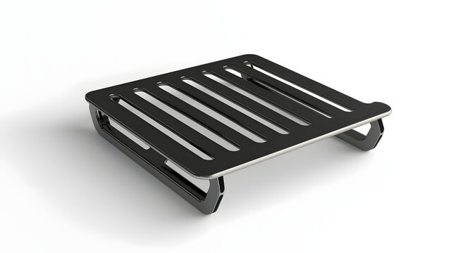 Minimalist and Ergonomic Aluminum Laptop Stand Designed for Optimized Workspace Organization and Improved Productivity on Desktop or Workstation