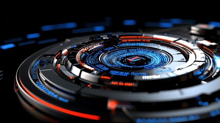 Futuristic Technology Interface  Abstract Circular HUD Design