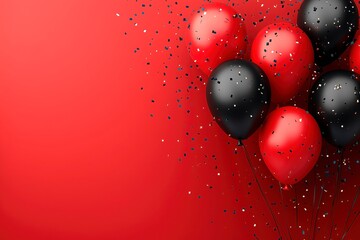 Festive balloons with confetti creating a joyful atmosphere for a birthday celebration