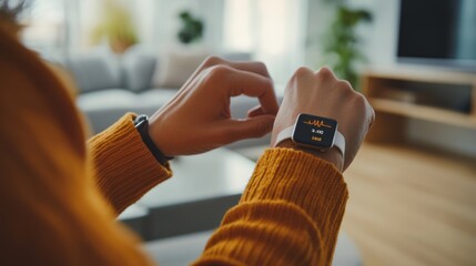 Rare illness patient using a smart device to track health data. Featuring technology and health monitoring