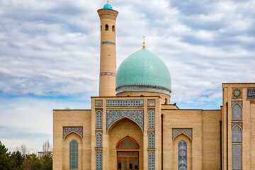 Hazrati Imam Mosque and Mubarak Madrasah complex in the center of Tashkent city in Uzbekistan
