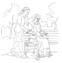 elderly couple in the park