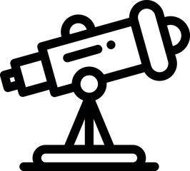 telescope line icon vector isolated on white background
