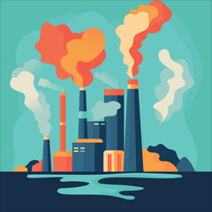 Urban Landscape with Industrial Pollution: Impact on Nature and Environment