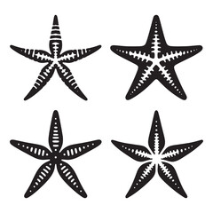 Floating Starfish silhouette, a gentle wanderer of the deep - Starfish illustration - Minimalist Starfish vector - Fish silhouette
