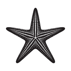 Mystical Starfish silhouette, a creature of marine legends - Starfish illustration - Minimalist Starfish vector - Fish silhouette
