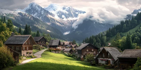 Fleecedeken met foto Austrian Mountain Vista  © Nikola
