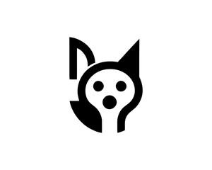 Abstract Dog Logo design template. Dog head icon. Vector illustration. Simple silhouette. Flat style. Cartoon dog face logo. Animal logotype concept.
