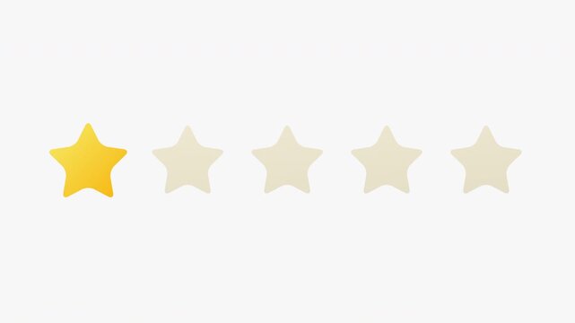 Motion graphics with five stars flashing in sequence.