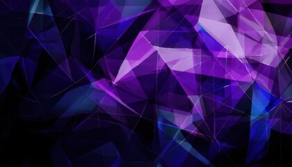 Fototapeta premium geometric abstract digital artwork with purple and blue triangular low poly pattern, futuristic crystal texture for background