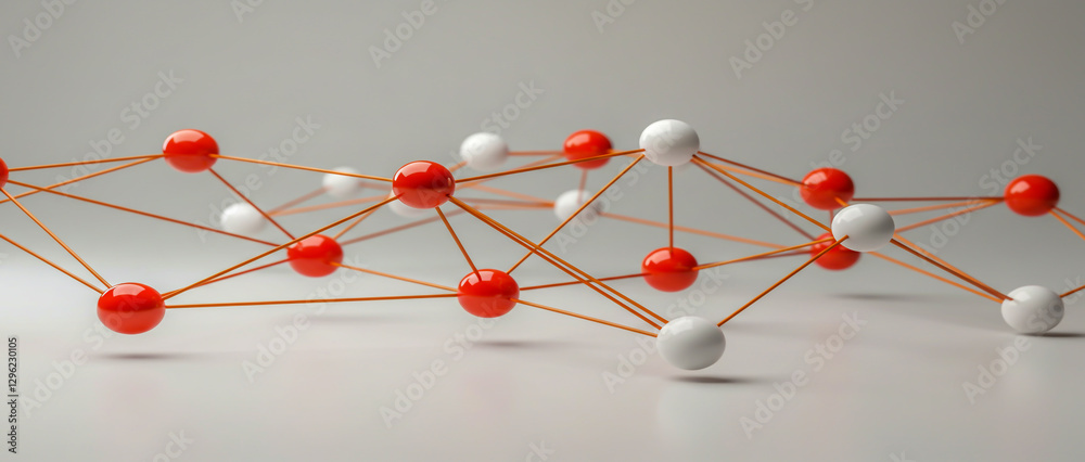 Poster abstract network connection diagram with linked nodes