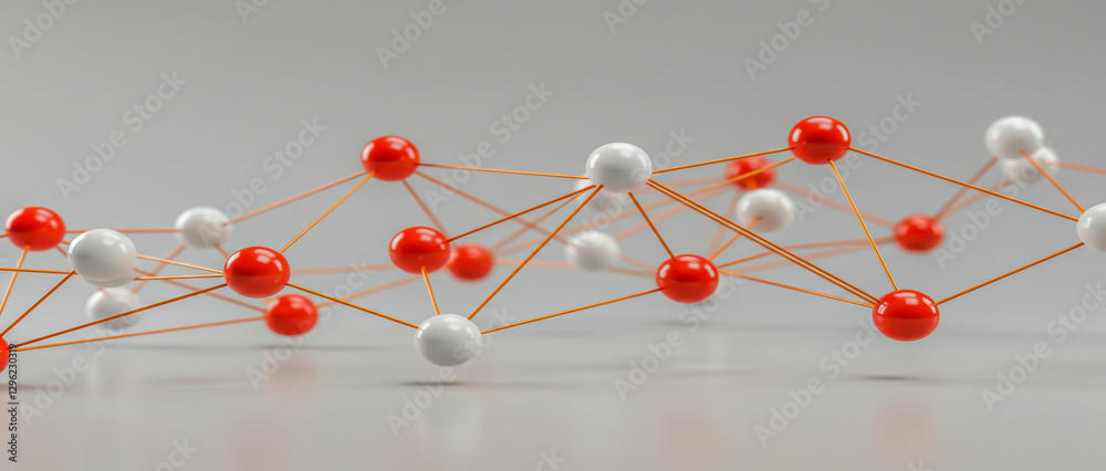 Poster abstract network connection diagram with linked nodes