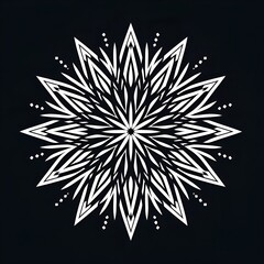 Abstract flower pattern illustration on black background for T-shirt design