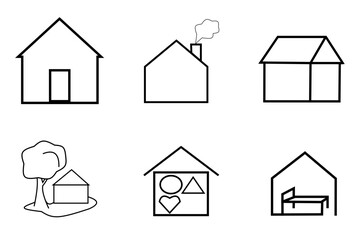set of house icons