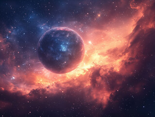 Dreamy background with planets