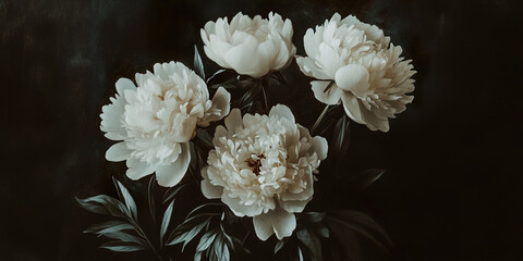 Vintage Peony Oil Painting
