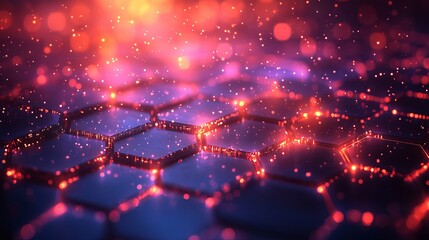 Wide high-tech futuristic technology background with abstract engineering and sci-fi concept featuring hexagon patterns for communication and innovation design