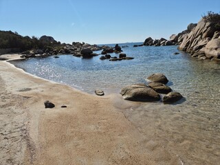 empty beach Plage de Tamaricciu at porto vecchio in corsica