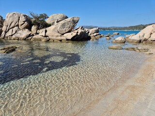 empty beach Plage de Tamaricciu at porto vecchio in corsica