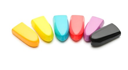 Colored markers isolated on white background.