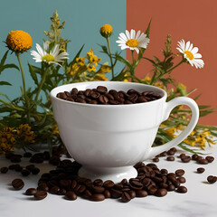 X&iacute;cara de caf&eacute; com gr&atilde;os