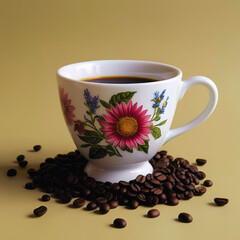 X&iacute;cara de caf&eacute; com gr&atilde;os