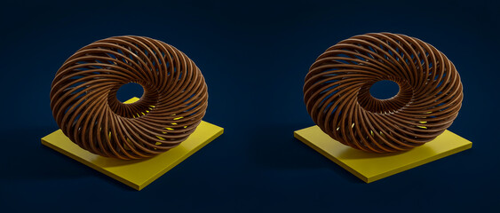 Naklejka premium Modern Abstract Spiral Sculpture Artistic Design Piece