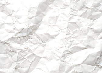 Fototapeta premium Texture of white crumpled paper. A sheet of white crumpled paper. Abstract background.