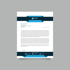 Elegant navy blue and black letterhead template design in minimalist style. Modern letterhead vector template.