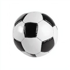 Classic Black and White Soccer Ball on White Background