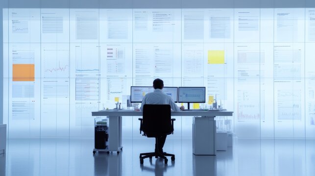 Rare illness research lab analyzing patient data. Featuring scientific progress and innovation