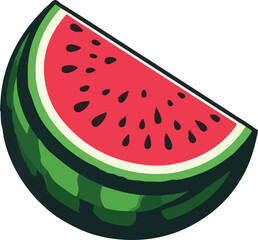 Watermelon vector art illustration. Watermelon vector icon.