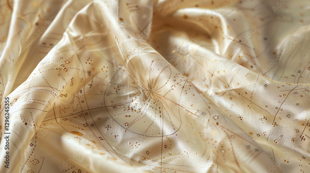 Canvas Prints a luxurious cream-colored fabric with a subtle gold pattern.