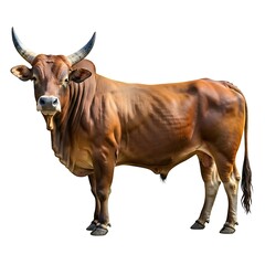 Red angus image of isolated and cow white background.