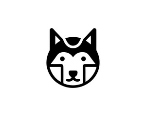Abstract Dog Logo design template. Dog head icon. Vector illustration. Simple silhouette. Flat style. Cartoon dog face logo. Animal logotype concept.