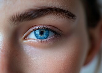 A close-up of the face and eyes, highlighting beautiful eyebrows with perfect arches and thick fur on top. 