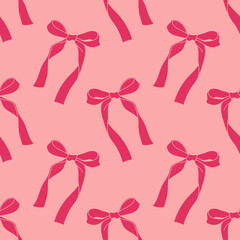 Seamless pattern with bows. Background design. Repeating print for fabric, wrapping paper, textile, wallpaper
