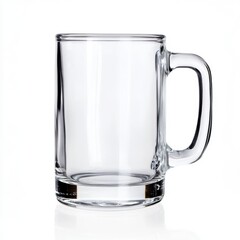 Clear Glass Mug with Handle for Beverages and Refreshing Drinks