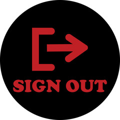Logout icon of Sign out in vector vector . closed door symbol. Black exit and enter arrow, trendy flat style isolated on transparent background.