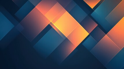 Fototapeta premium Abstract orange and blue geometric shapes, modern background, design element