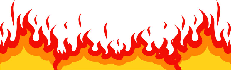 Burning Fire Footer Border