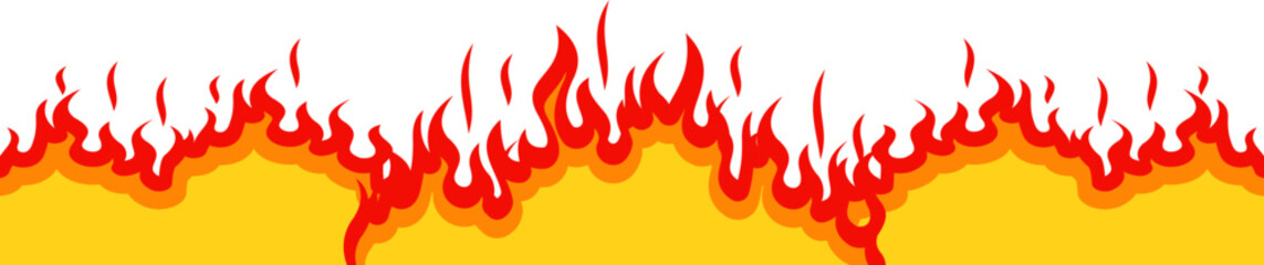 Burning Fire Footer Border