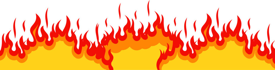 Burning Fire Footer Border