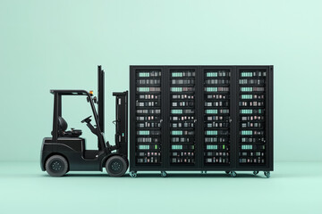 Forklift Moving Server Racks