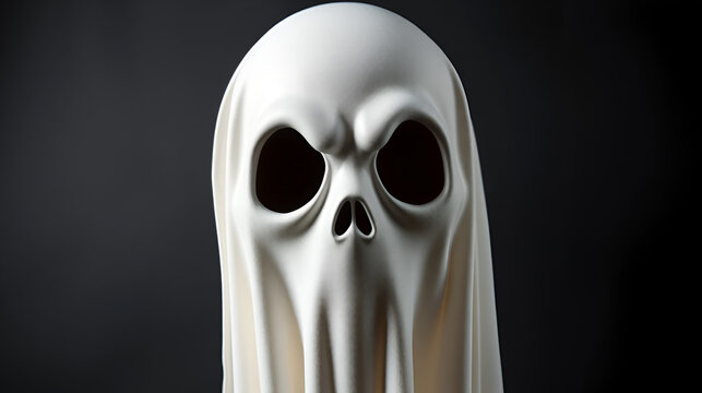 Set of ghost mask with hollow eyes isolated on a transparent background